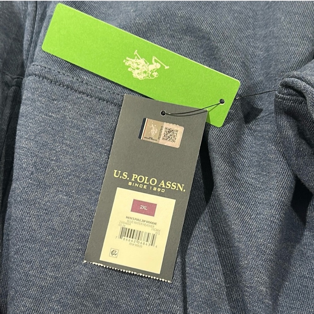 U.S. Polo Assn. Men's Full Zip Fleece Hoodie Size 2XL - Picture 8 of 10